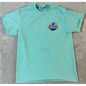 Alaska Delta Pro Weight Womens Turquoise Short Sleeve T Shirt‎ Sz M